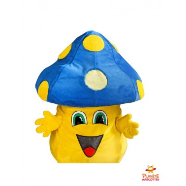Mascota de hongo azul