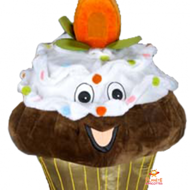 Mascota de cupcake marron