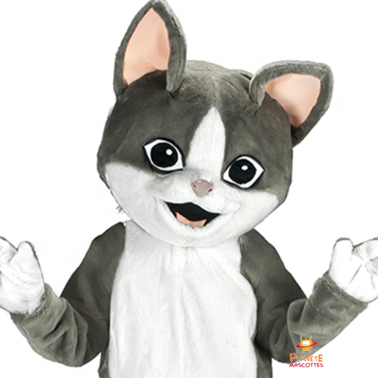 Mascota de gato gris  Planète Mascottes