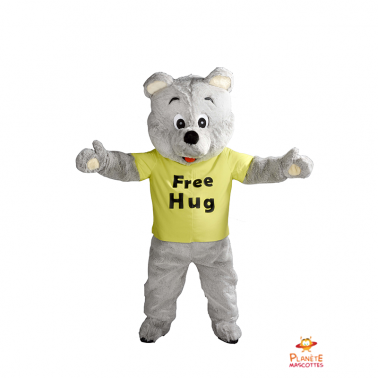 Disfraz mascota Teddy Bear Free hug