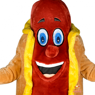 Détail mascotte hot dog Planète Mascottes