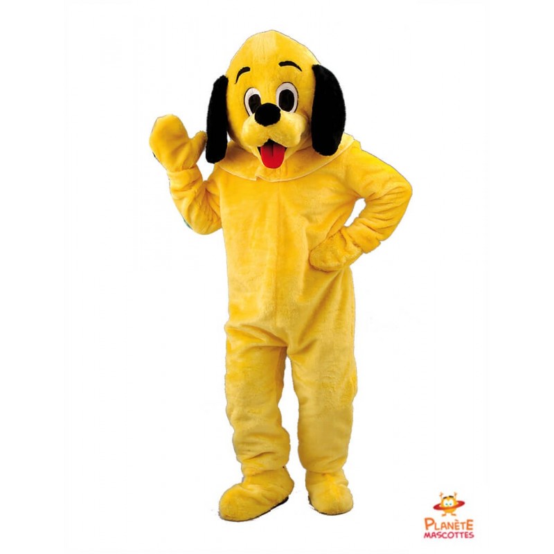 Disfraz de mascota de perro amarillo Planète Mascottes