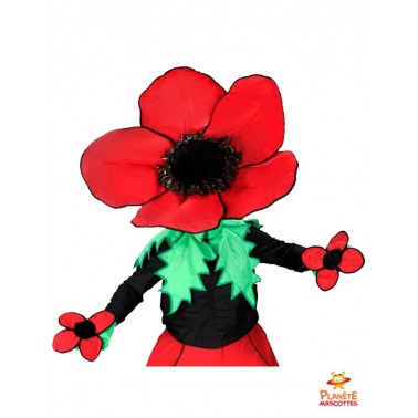 Mascotte de fleur rouge