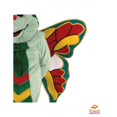 Détails mascotte papillon vert