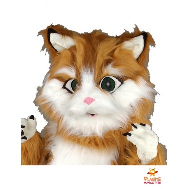 Costume mascotte de chat roux